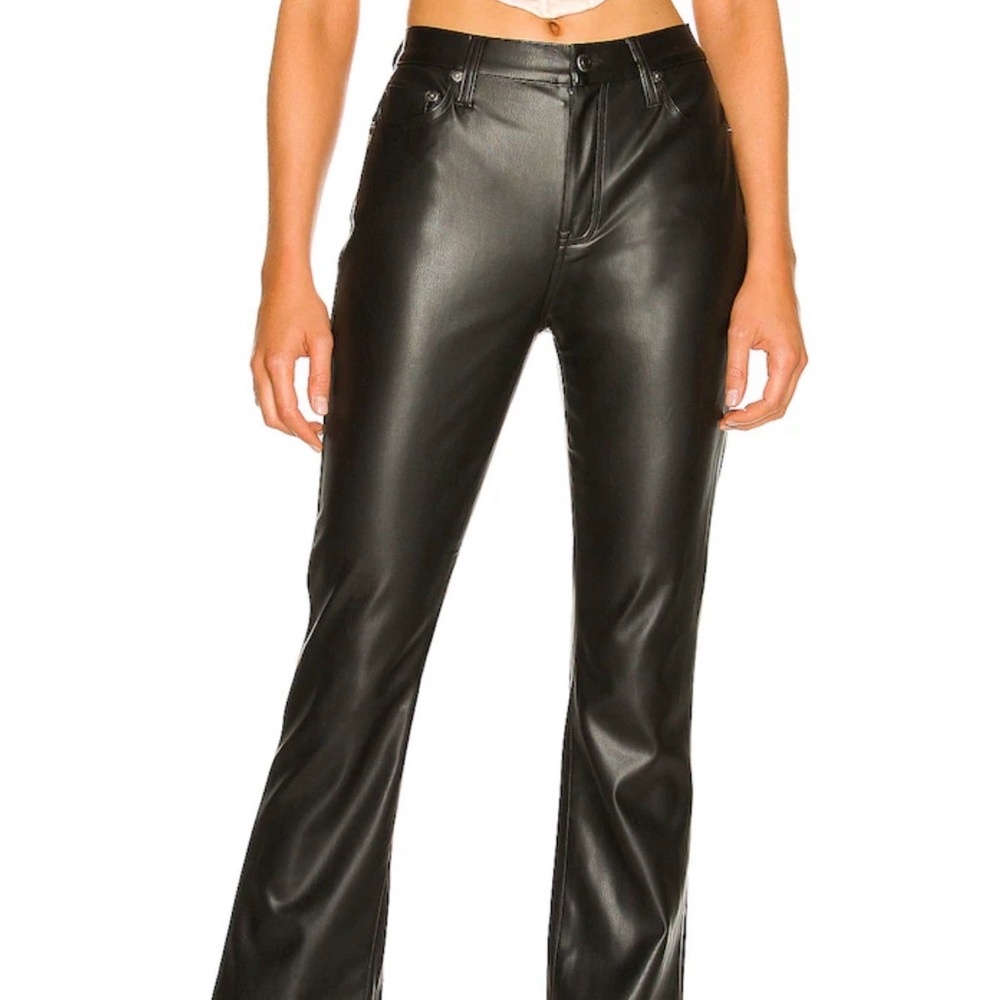 Pistola Black Straight Leg Faux Leather Pants